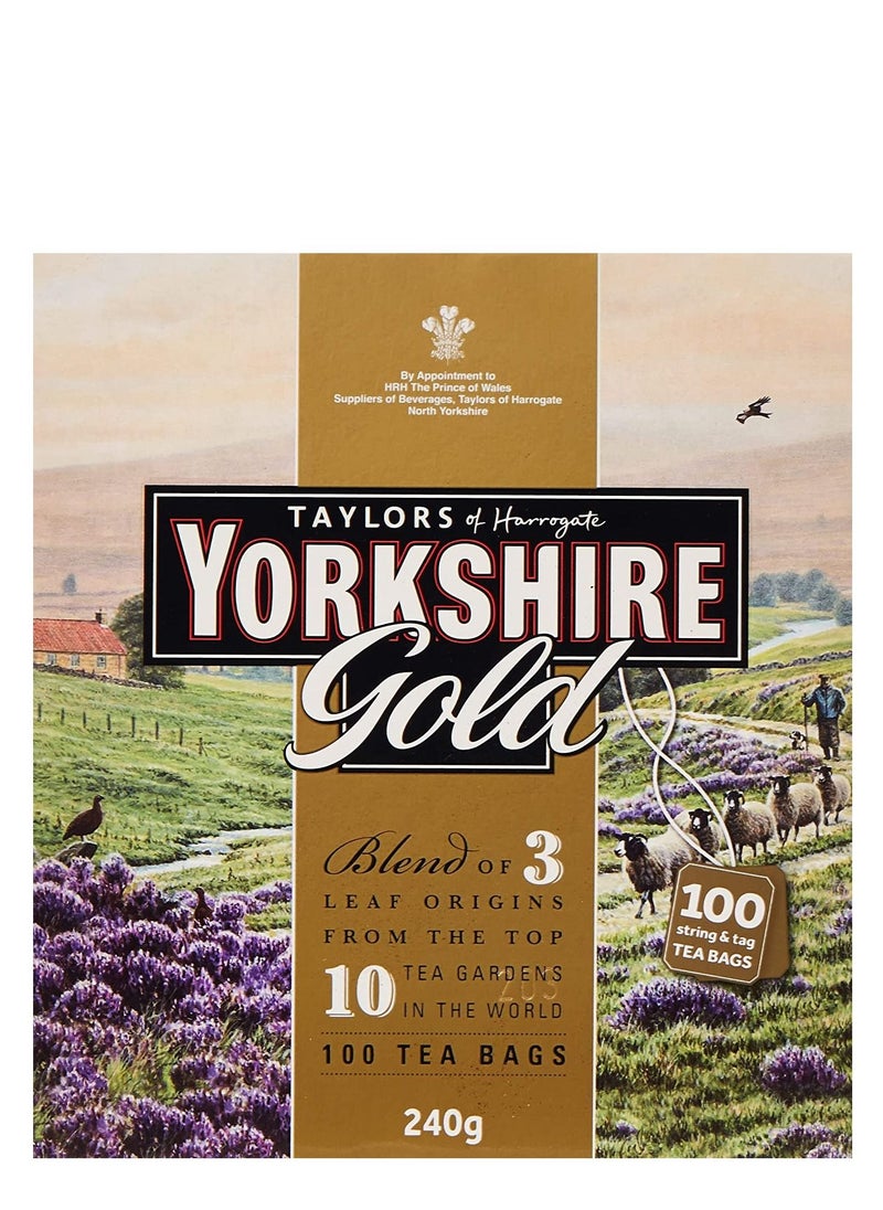 Taylors Of Harrogate - Yorkshire Tea Gold 100 Teabags 240grams - Image 1
