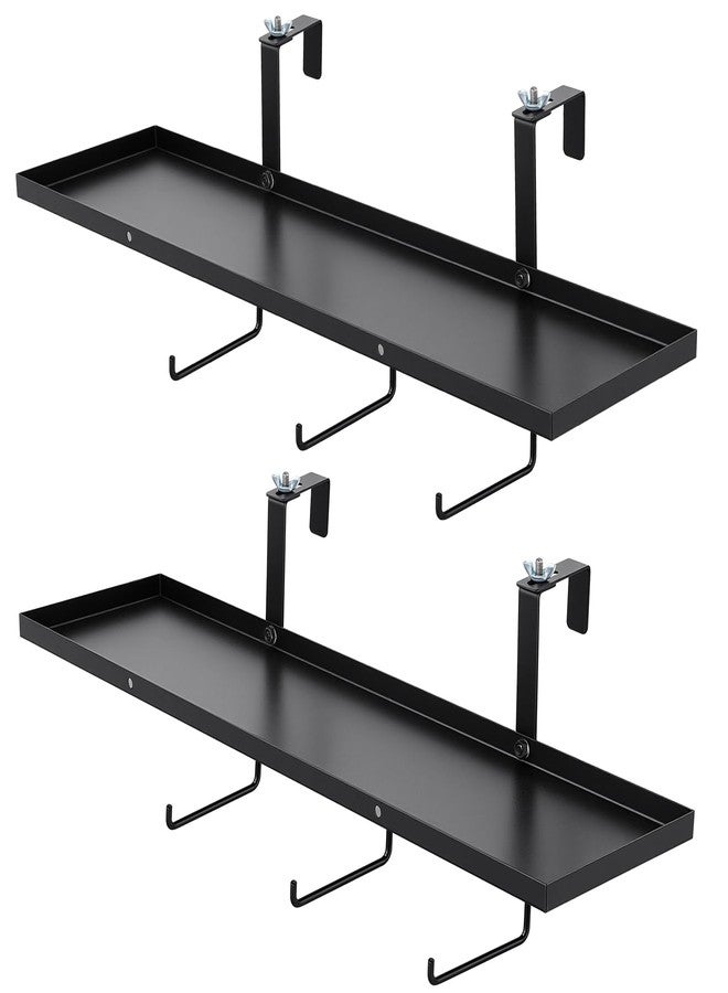 Burbell 2 Pack 23" Adjustable Stall Organizer Portable Horse Tack Organizer Shelf Convenient Rust Resistant for Tack Room, Barn, or Horse Show Use Color Black - Image 1
