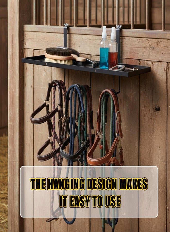 Burbell 2 Pack 23" Adjustable Stall Organizer Portable Horse Tack Organizer Shelf Convenient Rust Resistant for Tack Room, Barn, or Horse Show Use Color Black - Image 5