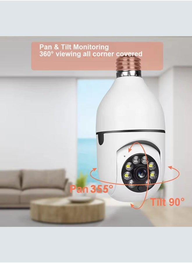 Executive LLC - 360 Degree Wireless WIFI Light Bulb Security Camera with Motion Detection and Two-Way Audio system. - Image 1