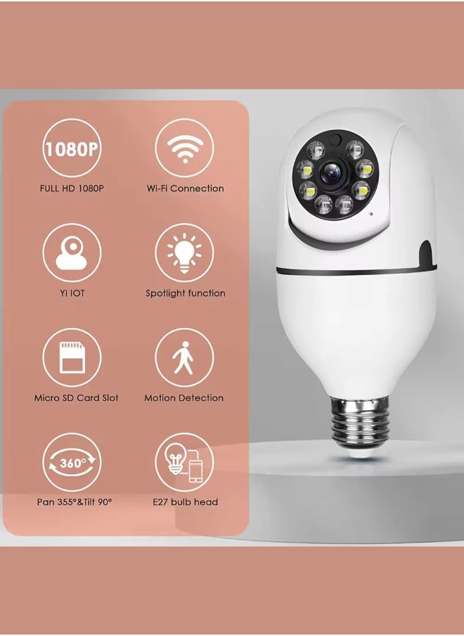 Executive LLC - 360 Degree Wireless WIFI Light Bulb Security Camera with Motion Detection and Two-Way Audio system. - Image 1
