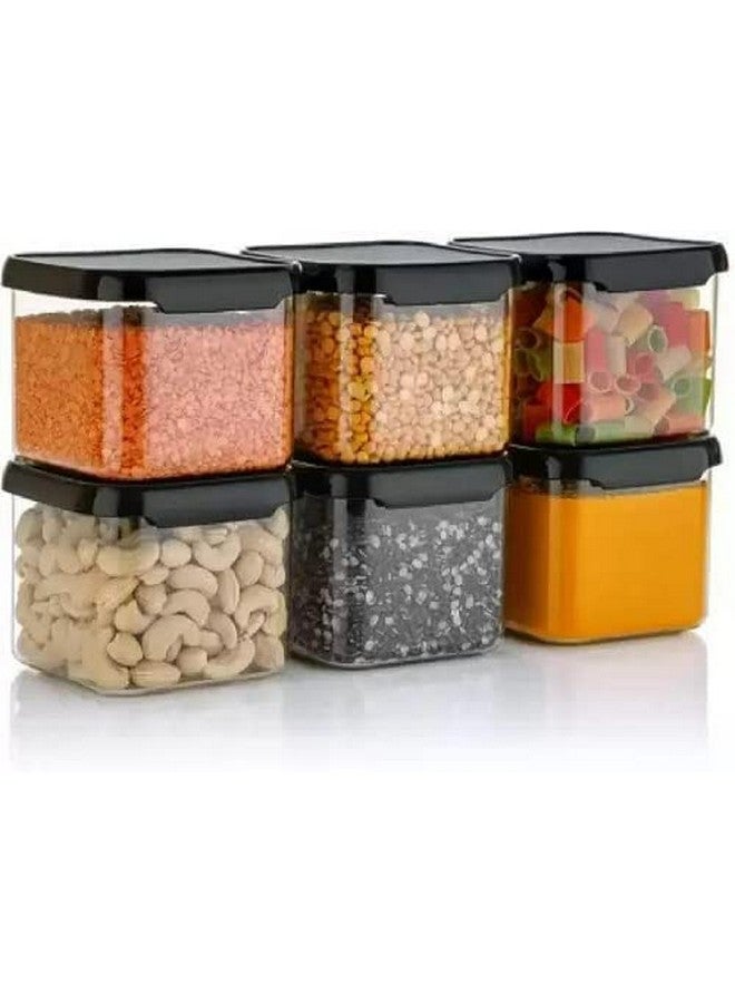 HAPPI Multipurpose Transparent Square Containers Set For Kitchen Storage/Unbreakable Plastic Airtight Masala Box For Spice,Cereals, Dal, Dry Fruits, Grocery (500 Ml Each, Set of 6 Pcs) - Image 2