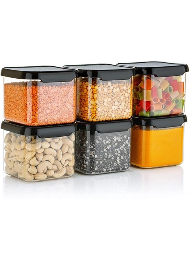 HAPPI Multipurpose Transparent Square Containers Set For Kitchen Storage/Unbreakable Plastic Airtight Masala Box For Spice,Cereals, Dal, Dry Fruits, Grocery (500 Ml Each, Set of 6 Pcs) - Image 1