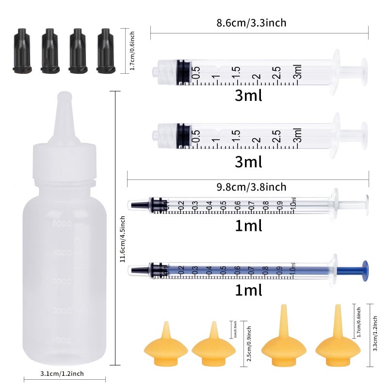 Xuanda Pet Feeding Bottle and Syringes with Nipples for Small Cat Dog Animals (Model 1) - Image 2