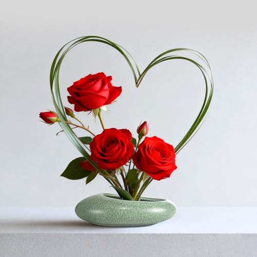 Elifinds Flower Frog Vase Kit Ikebana Flower Arrangement Ceramic Water Drop Flower Pot Flower Frog Flower Arrangement Vase Kit Green Small Size - Image 3