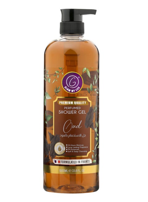 Perfumed Shower Gel Oud 1000ml | Rich Arabian Oud Fragrance | With Garcinia Extract, Glycerin & Conditioning Agents | Pearlescent Lather | Moisturising Body Wash | For All Skin Types
