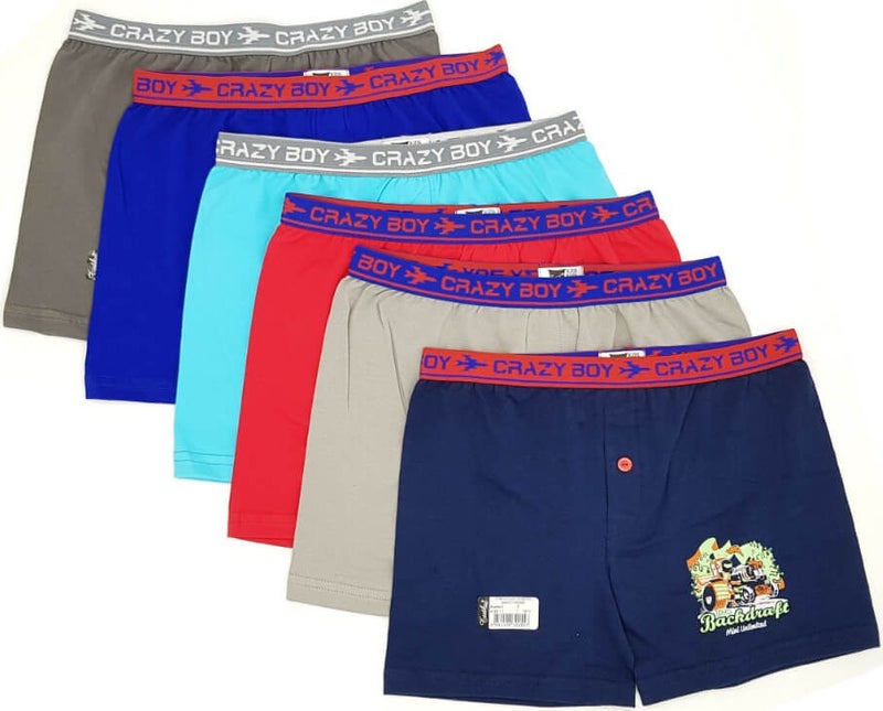 Tutku 3 Pieces Elastane Cotton Printed Lycra Kid's Boxer 