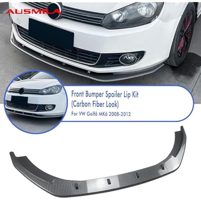 AUSMILA Front Bumper Lower Spoiler Splitter Lip Kit For VW Golf MK6 2008-2012 - Image 4