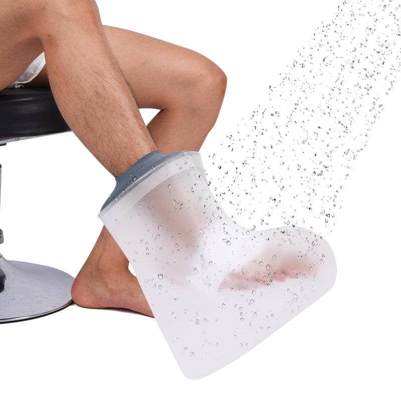 COMFYTHERA Waterproof Cast Cover for Shower Ankle Wound Protector Bath Adult Watertight Cast Bag Showering for Surgery Foot Ankle Burns Reusable AFoot