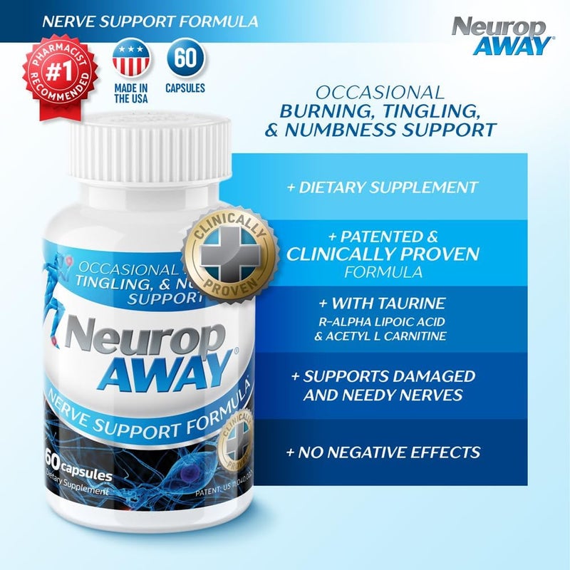 NeuropAWAY Nerve Support Supplement RAlpha Lipoic Acid to Help Provide Nerve Relief and Health in as Little as 5 Days AcetylLCarnitine Taruine Vitamin B12 LCitrulline 60 Capsules - Image 3