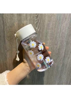 Factory wholesale small Daisy plastic cup for men and women students casual Cup Net red frosted transparent scented tea cup giftSix chrysanthemum transparent Six chrysanthemum transparent