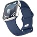 Mugust Sport Bands Compatible with Apple Watch Band 41mm 40mm 38mm Soft Silicone Correa Wristband Replacement Strap Compatible for Apple Watch SE2 SE Series 9 8 7 6 5 4 3 Women Men Navy Blue - Image 2