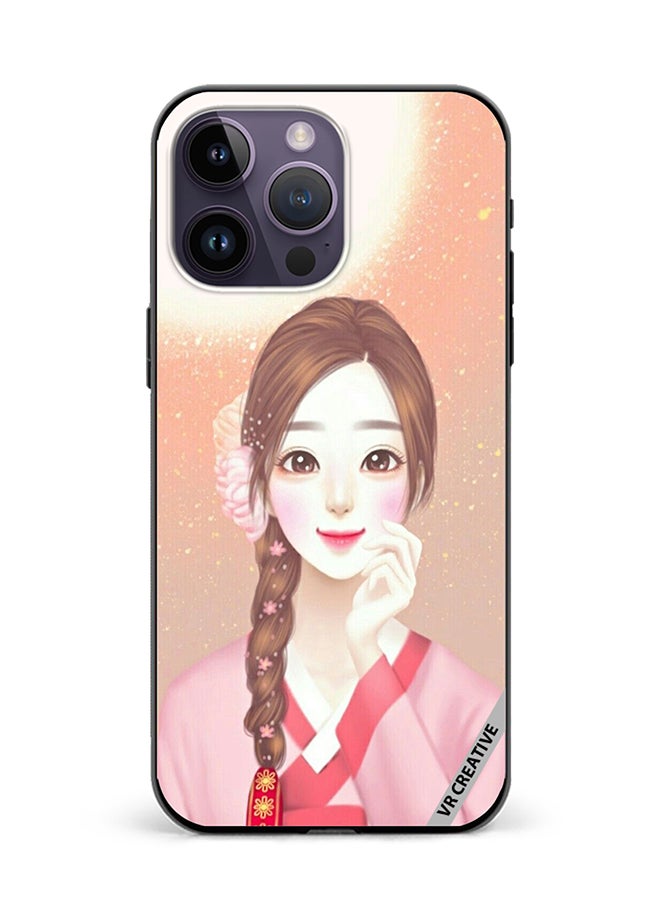 VR CREATIVE Protective Case Cover For Apple iPhone 15 Pro Chinese Traditional Girl Design Multicolour - Image 1