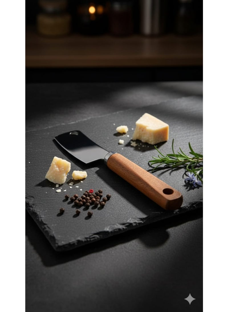 أداة تقطيع الجبن الاحترافية من الستانلس ستيل بتصميم مثقوب مع مقبض خشبي مريح - Image 4