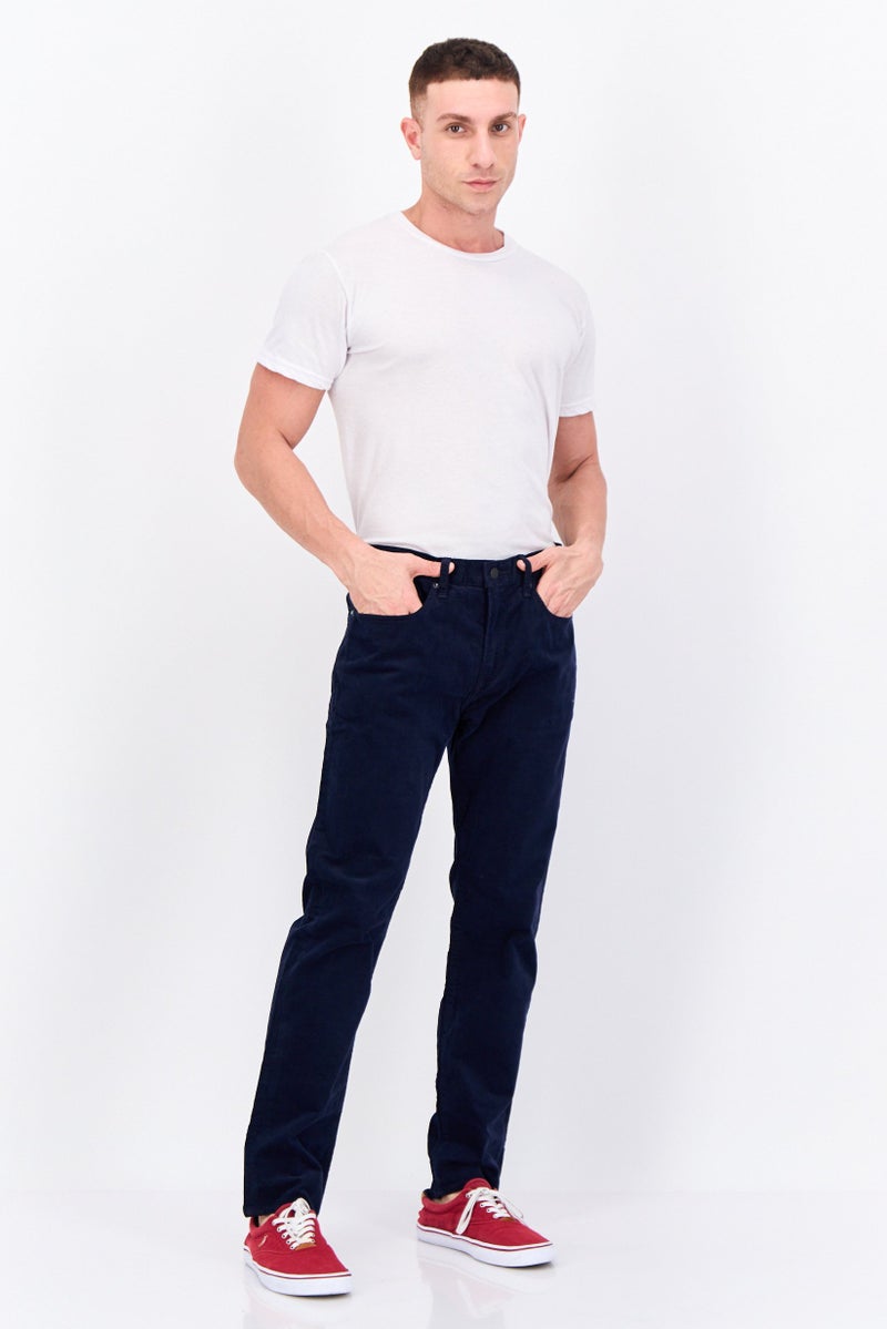 GAP Men Slim Fit Textured Corduroy Pants, Navy - Image 4