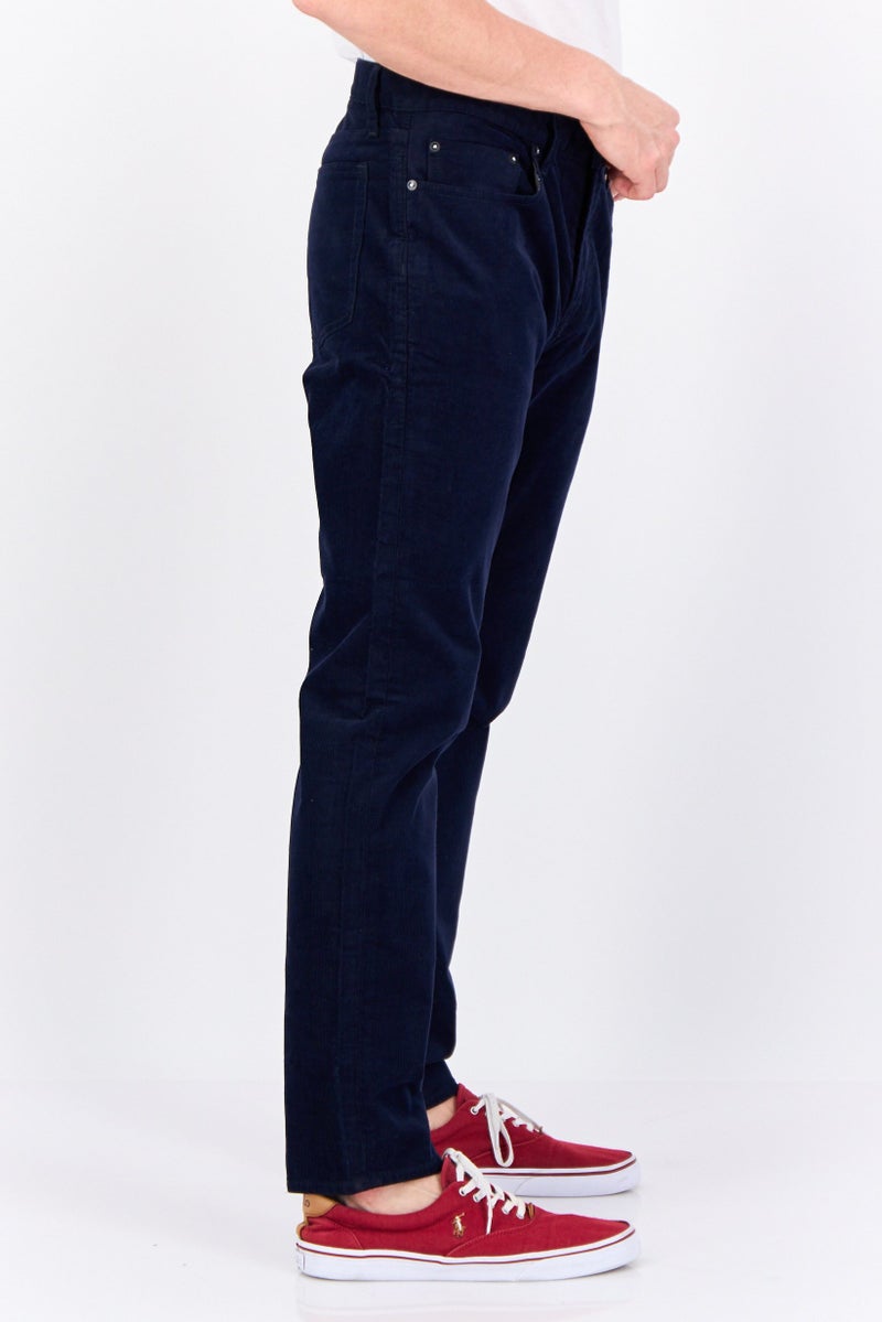 GAP Men Slim Fit Textured Corduroy Pants, Navy - Image 2
