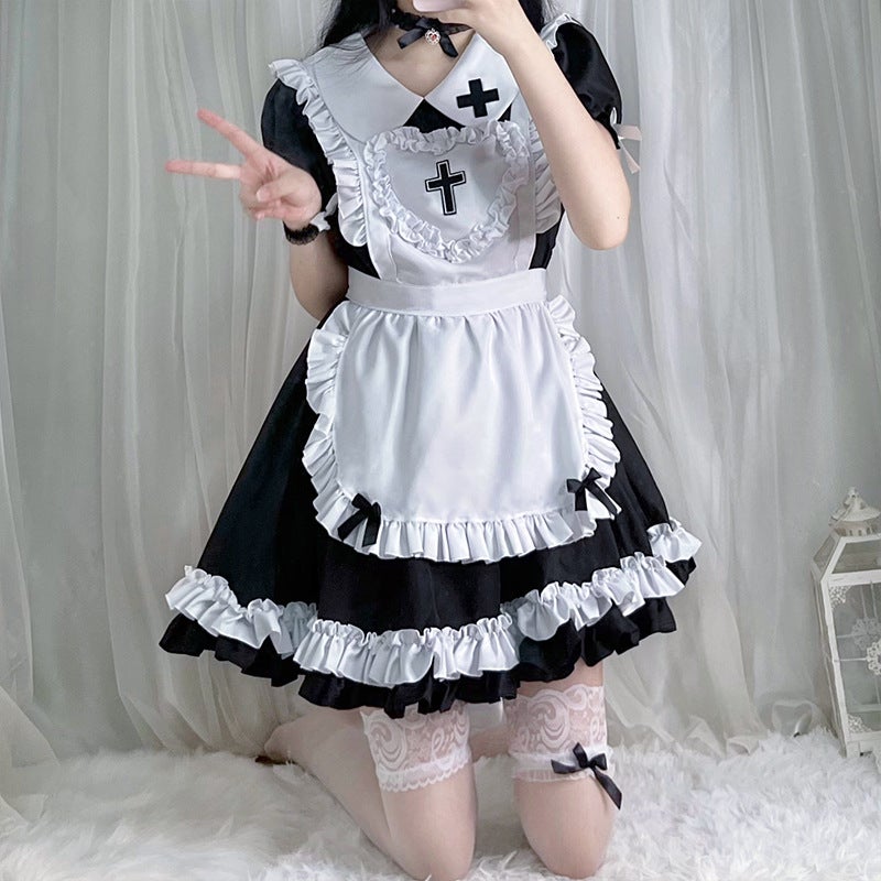 2025 New Japanese Classic Short-sleeved Maid Cute Japanese Maid cosplay Women's Clothing Maid dress - Image 1