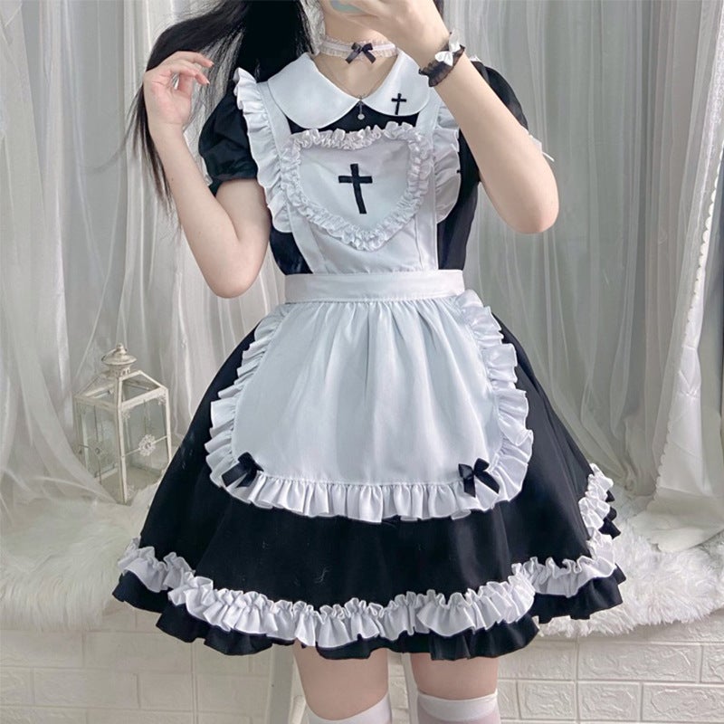 2025 New Japanese Classic Short-sleeved Maid Cute Japanese Maid cosplay Women's Clothing Maid dress - Image 3