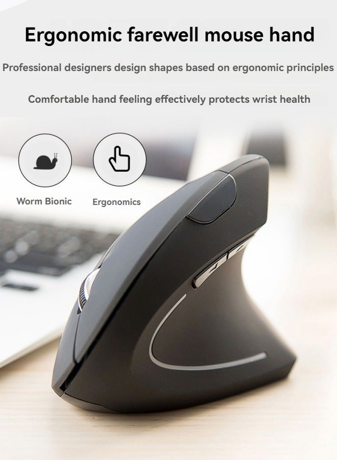 Wireless Bluetooth Vertical Mouse Ergonomic Notebook USB Dual-mode Multi-function Mouse - Image 1