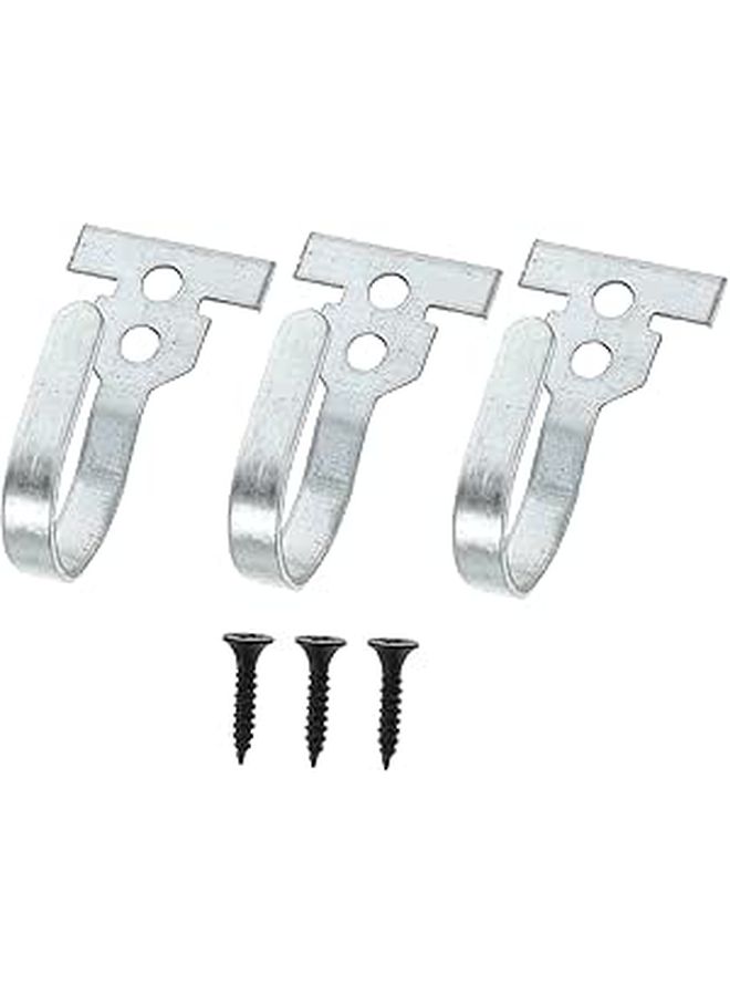 3 Pack White Curtain Hanging System Fixed Brackets Drapery Hanger Accessories - Image 1