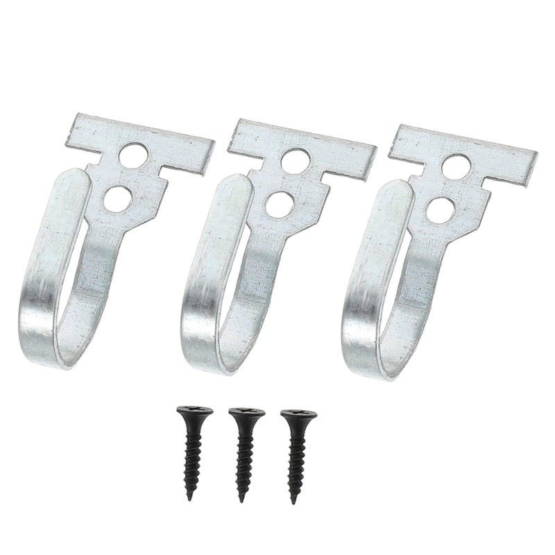 3 Pack White Curtain Hanging System Fixed Brackets Drapery Hanger Accessories - Image 2