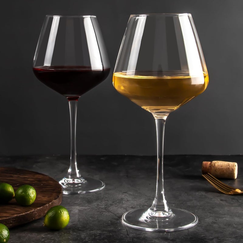 TIENER Red Wine Glasses Set of 6 600ml Burgundy Wine Glasses for Red or White Wine Stemmed Wine Glasses Ideal for Wine Tasting Anniversary Wedding Clear - Image 5