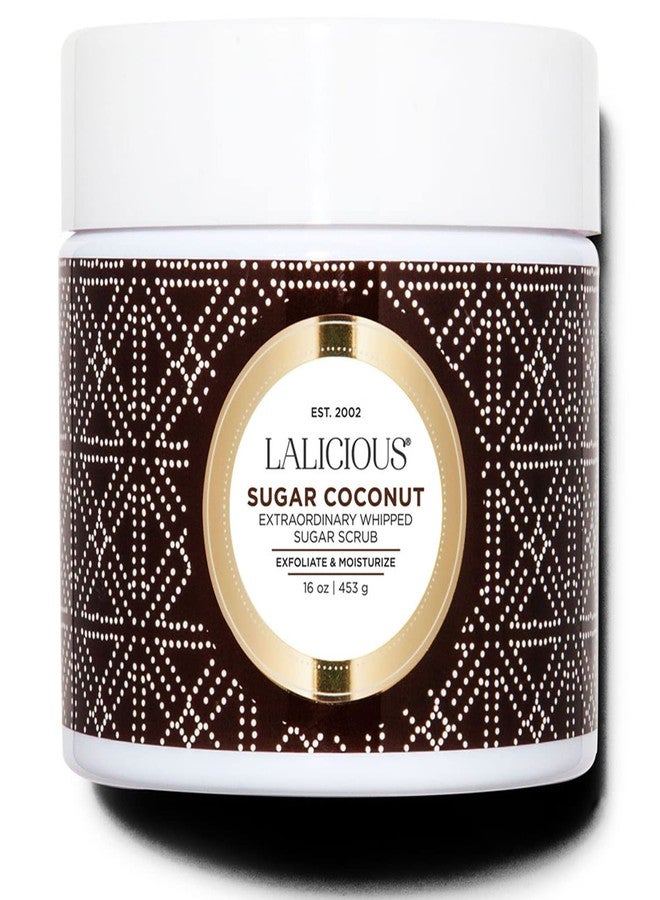 LALICIOUS Sugar Coconut Sugar Scrub, Exfoliating Body Scrub, Moisturizing Extraordinary Whipped Body Exfoliator, Gentle Exfoliating Body Scrubber Exfoliator for Radiant Skin, No Parabens - 16oz - Image 1