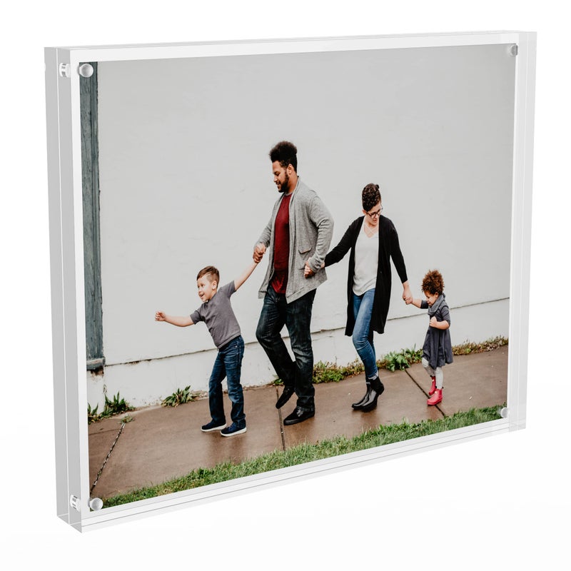 Sezanrpt Acrylic Picture Frames 8x10 Inches  Acrylic Photo Frame for Love Memories  Family Happiness  Pet Pictures  Stamps Collection  Cash  Specimen Display  Two 8x10 Acrylic Block in 12mm + 12mm - Image 1