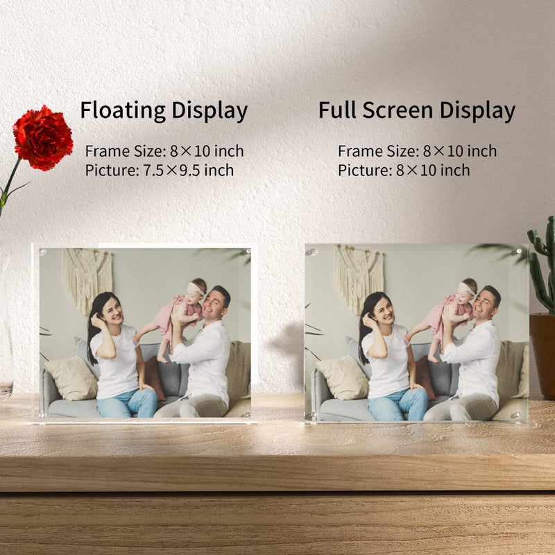 Sezanrpt Acrylic Picture Frames 8x10 Inches  Acrylic Photo Frame for Love Memories  Family Happiness  Pet Pictures  Stamps Collection  Cash  Specimen Display  Two 8x10 Acrylic Block in 12mm + 12mm - Image 5