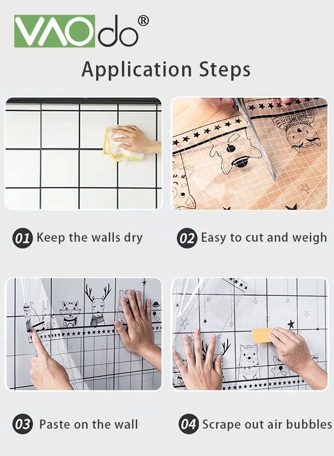 فاو دو ملصقات حائط مقاومة للزيت واضحة ، واقي حائط للمطبخ ، واقي حائط شفاف مقاوم للماء ومقاوم للحرارة ، وملصق ذاتي اللصق للمطبخ وغرفة الطعام ، ومنضدة خشبية للحيوانات والغابات 400 * 60 سم - Image 4