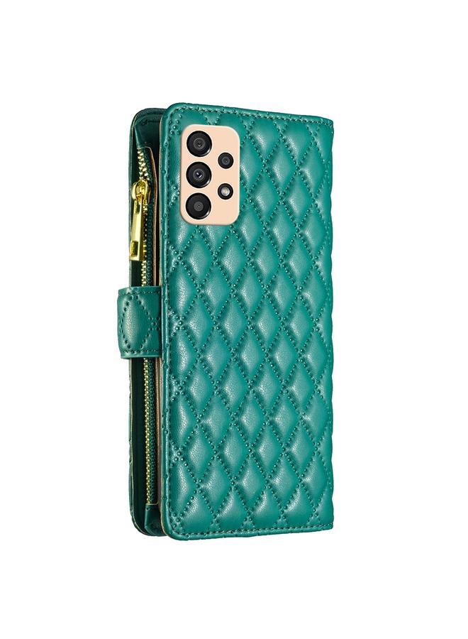 S-TOP Case For Samsung Galaxy A33 5G Diamond Lattice Zipper Wallet Leather Flip Phone Case - Image 3