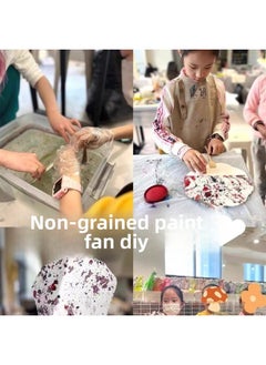 Generic 2024 Girls Handmade Diy Toys 6 12 Years Old 8 Girls 10 Net Red 9 Children's Birthday Gift-Color:Internet Celebrity Intangible Cultural Heritage Paint Fan [ink Cloud Smoke] Comes With 5 Paint Fans + Paint Fan Bookmarks + Tassels  - Image 5