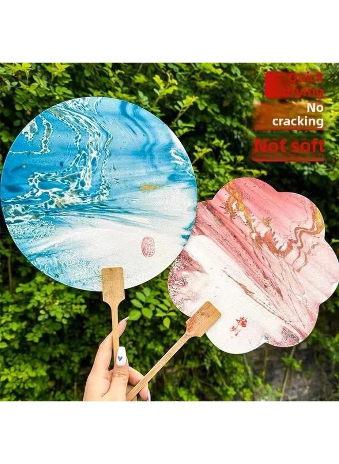 Generic - 2024 Girls Handmade Diy Toys 6 12 Years Old 8 Girls 10 Net Red 9 Children's Birthday Gift-Color:Internet Celebrity Intangible Cultural Heritage Paint Fan [ink Cloud Smoke] Comes With 5 Paint Fans + Paint Fan Bookmarks + Tassels - Image 1