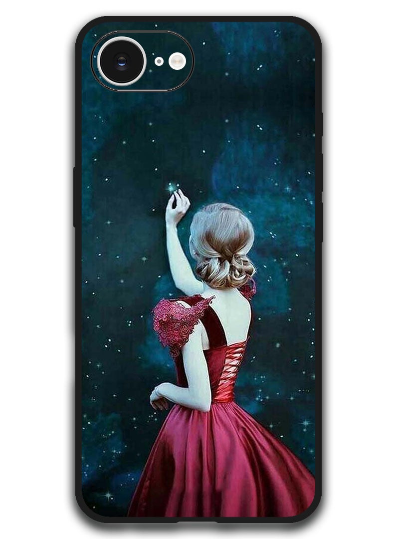 Theodor Case Compatible with Apple iPhone 16e 6.1 Inch Protection Shockproof Bumper Cover - Girl Touching Star - Image 1