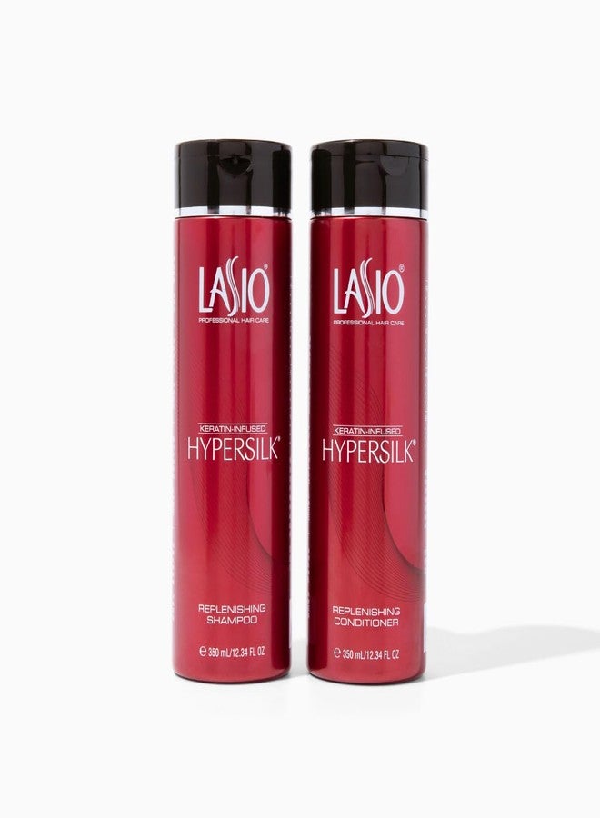Lasio Replenishing Shampoo and Hair Conditioner Set with Amber Extract, Keratin & Jojoba Oil - Nourishing, Repairing, and Hydrating Formula for Soft, Shiny, Frizz-Free HAIR - Image 1