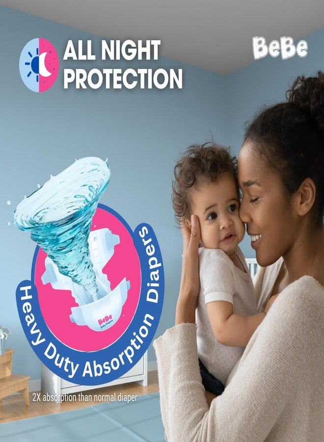 بي بي حفاضات بيبي للعناية الجافة - نمط الشريط - حديثي الولادة - عبوة من قطعتين، حتى 4 كجم، ملائمة مخصصة، شريط فائق النعومة، حماية طوال الليل، قفل البلل بنسبة 100٪، ملاءمة قابلة للتعديل مع حماية من 5 نجوم للبشرة (160 قطعة، حديثي الولادة). - Image 4