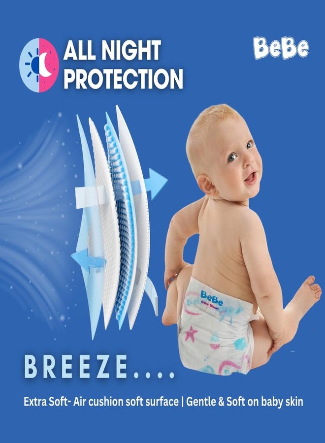 بي بي حفاضات بيبي للعناية الجافة - نمط الشريط - حديثي الولادة - عبوة من قطعتين، حتى 4 كجم، ملائمة مخصصة، شريط فائق النعومة، حماية طوال الليل، قفل البلل بنسبة 100٪، ملاءمة قابلة للتعديل مع حماية من 5 نجوم للبشرة (160 قطعة، حديثي الولادة). - Image 5