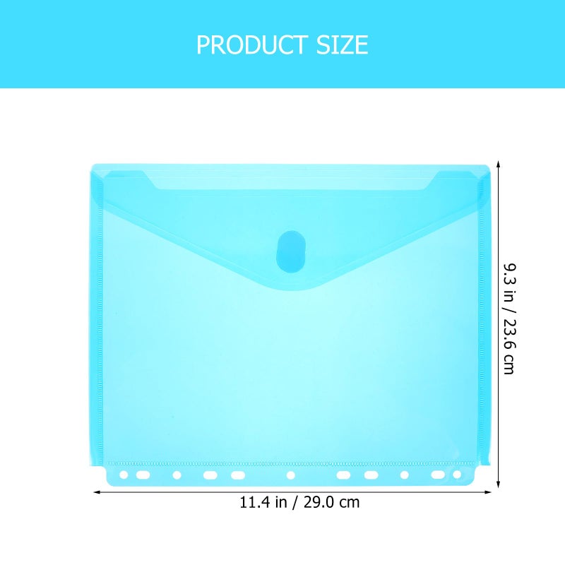 11 Hole Pp Document Storage Bags 10pcs Hook Loop Closure File Organizer Random Color - Image 3