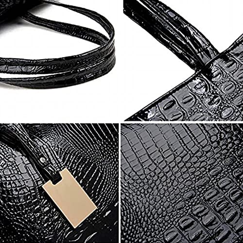 Valentoria Womens Large Tote Shoulder Purse Top Handle Casual Satchel Backpack for Work Laptop iPad Faux Leather Briefcase Black - Image 3