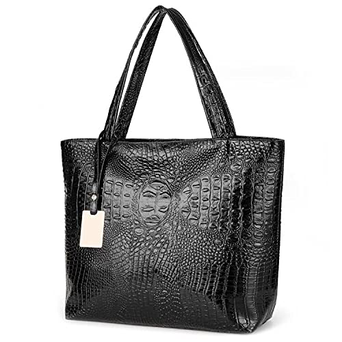 Valentoria Womens Large Tote Shoulder Purse Top Handle Casual Satchel Backpack for Work Laptop iPad Faux Leather Briefcase Black - Image 2