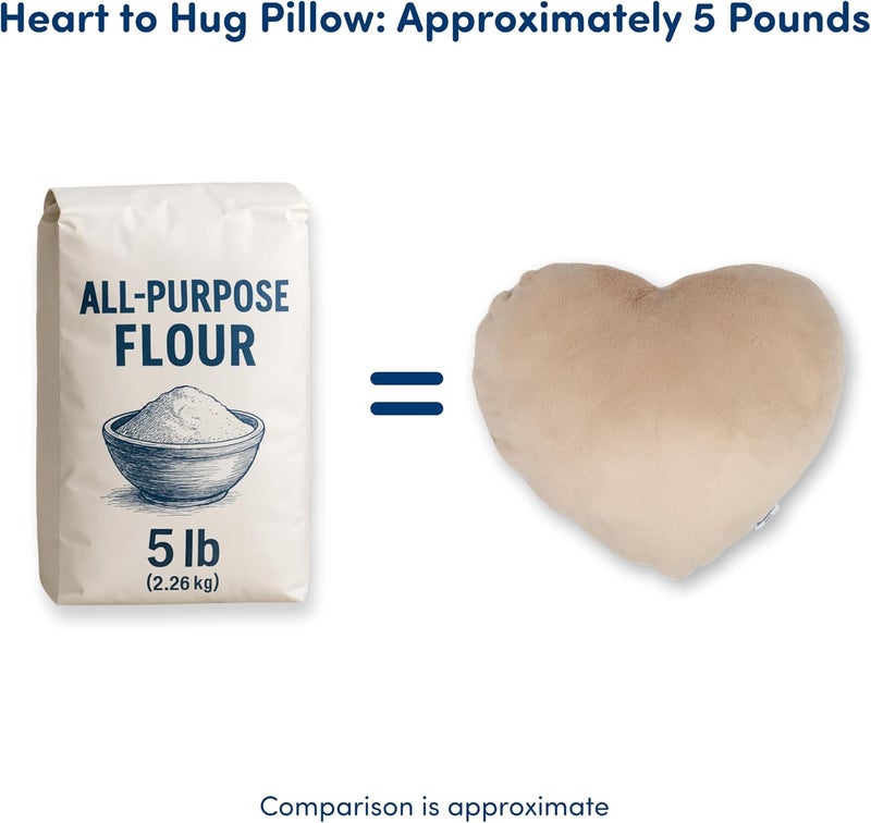 HUGIMALS Heart to Hug Pillow in Ivory | 5 lb Cozy Weighted Pillow for Self Care Ultra Soft Sensory Heart Shaped Pillow for Comfort, Relaxation, Sleep - Thoughtful Gift for Adults and Teens - Image 4
