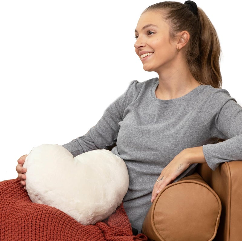HUGIMALS Heart to Hug Pillow in Ivory | 5 lb Cozy Weighted Pillow for Self Care Ultra Soft Sensory Heart Shaped Pillow for Comfort, Relaxation, Sleep - Thoughtful Gift for Adults and Teens - Image 1