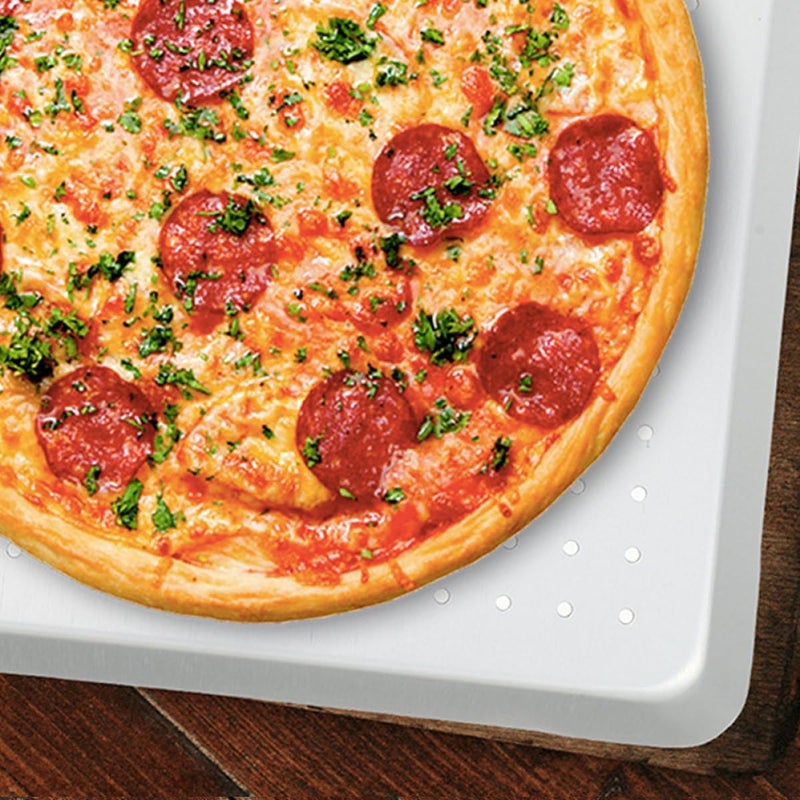 GALPADA Square 10-inch Perforated Pizza Baking Tray Aluminum Pizza Pan with 3mm Holes Home Baking Pan for Oven Practical Tool for Crunchy Crust - Image 5