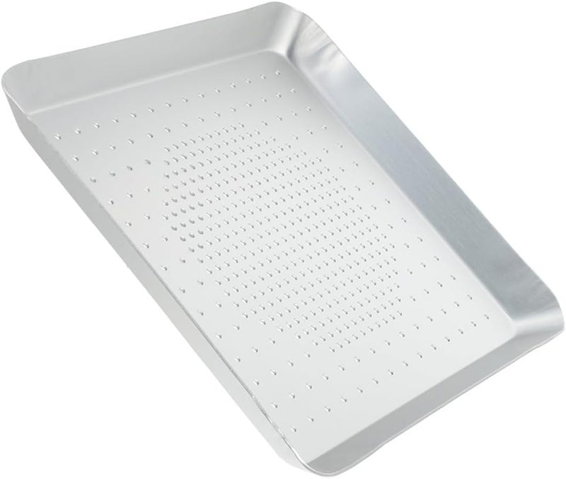 GALPADA Square 10-inch Perforated Pizza Baking Tray Aluminum Pizza Pan with 3mm Holes Home Baking Pan for Oven Practical Tool for Crunchy Crust - Image 1