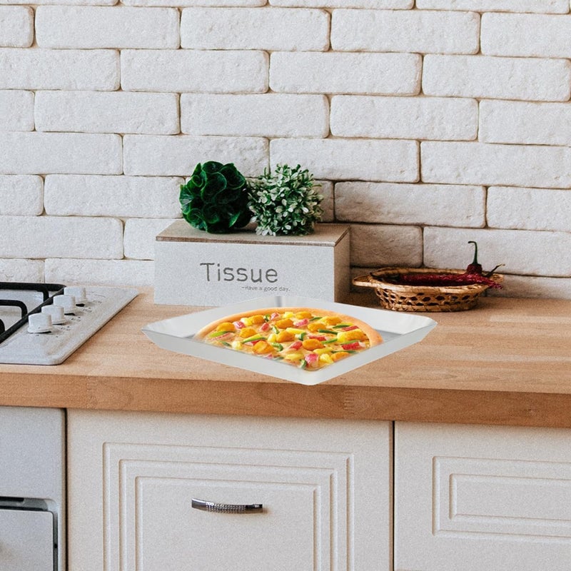 GALPADA Square 10-inch Perforated Pizza Baking Tray Aluminum Pizza Pan with 3mm Holes Home Baking Pan for Oven Practical Tool for Crunchy Crust - Image 4