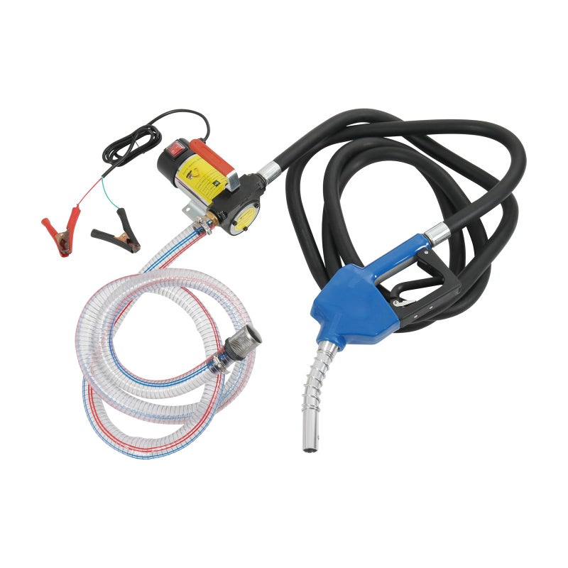 DICMIC Diesel Fuel Transfer Pump Kit 10 GPM 12V DC Portable Electric SelfPriming Fuel Transfer Extractor Pump Kit with Automatic ShutOff Nozzle Hose for Diesel Kerosene Machine Transformer Oil