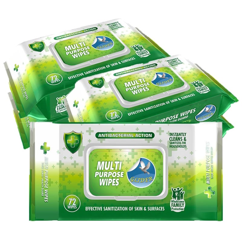 Multipurpose Skin and Surface Wipes with Flip-Top | Gentle & Effective Cleansing for Hands & Surfaces | (Pack of 5 – 360 Wipes)