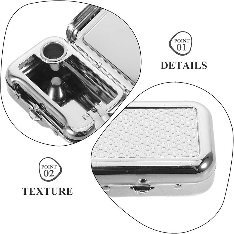علبة سجائر محمولة من الفولاذ المقاوم للصدأ مع غطاء للسفر بالسيارة في الهواء الطلق - Image 4