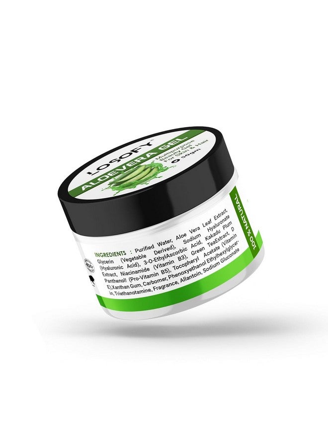 LOSOFY Non-Sticky Transparent Aloe Soothing Gel for Skin, Ultimate Gel for Glowing Skin, and Lightweight Cooling Moisturizer, 50 grams (pack of 2) - Image 2