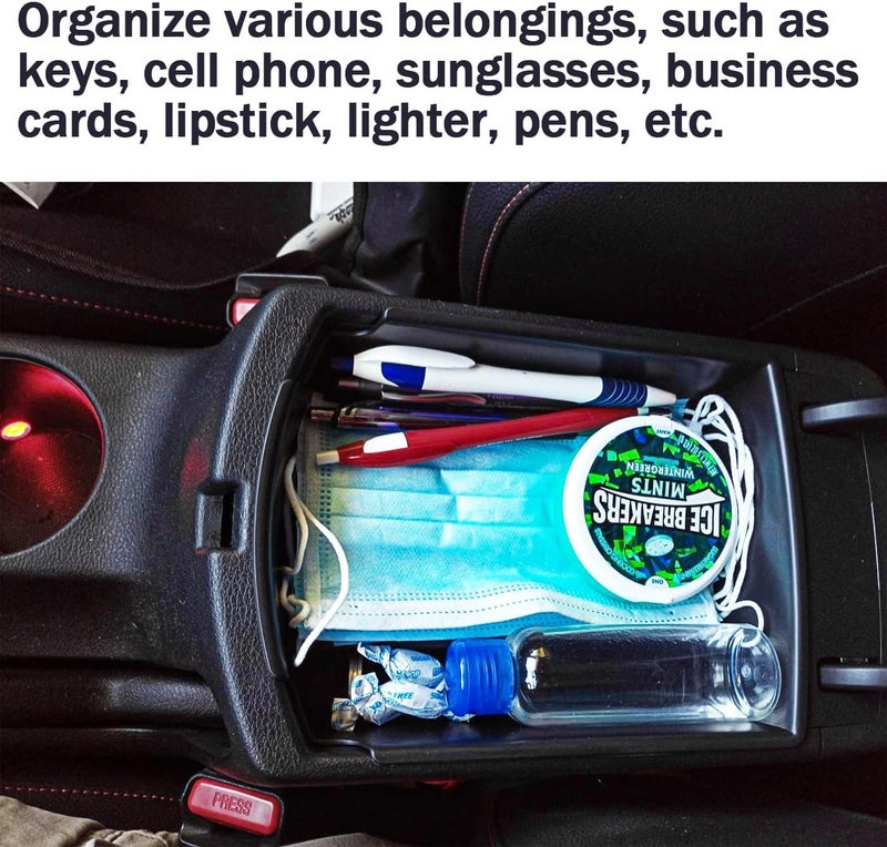 TACOBRO TACORBO Center Console Organizer for KIA Soul 2020-2022 - ABS Insert Tray with Blue Accents - Image 5